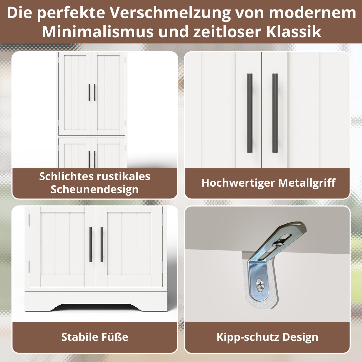 Keukenkast – Opbergkast – Dressoir – Buffetkast – Kastenmeubel – Wit – 120x60x40 cm – Verstelbare Legplanken & Magneetsluiting