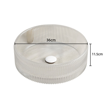 Waskom – Wasbak – Wastafel – Waskom Opbouw – Badkamerkom – Rond Kristalglas – 36 cm Diameter – Gemakkelijk Schoon Te Maken