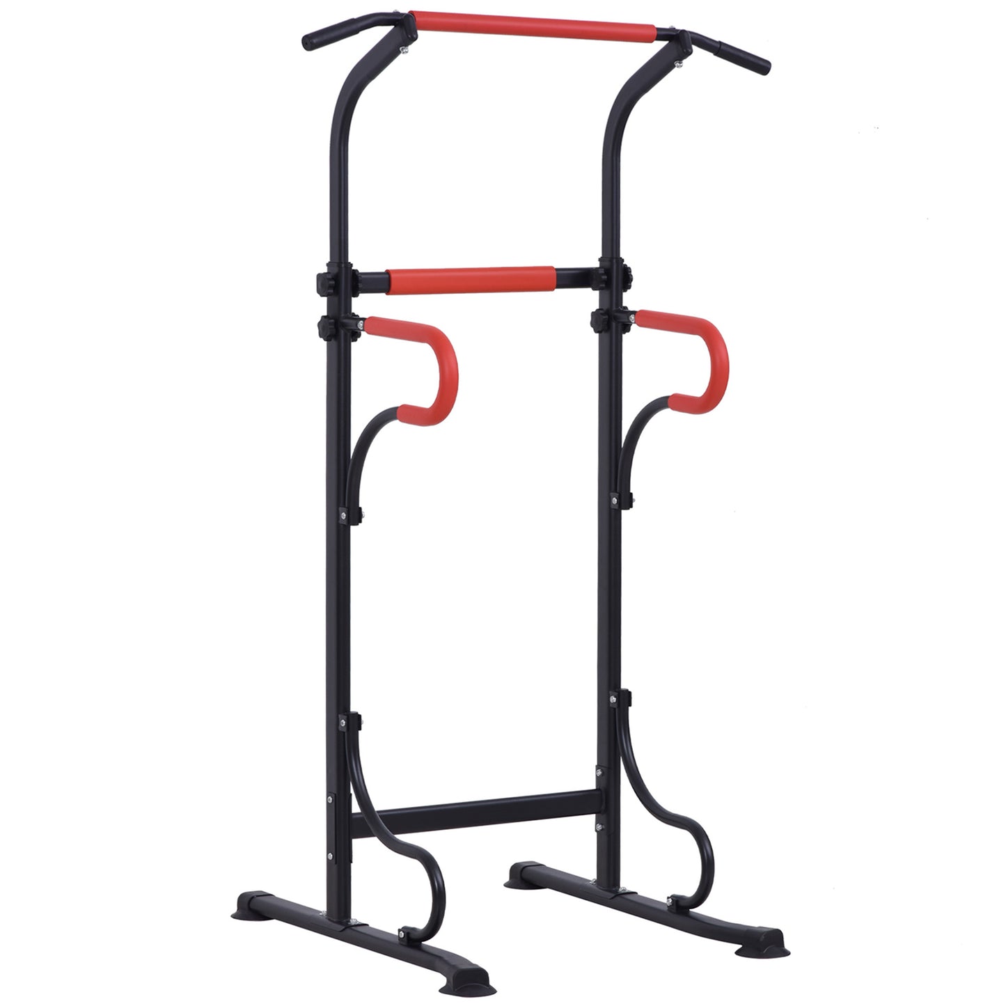 Pull-up Rek – Optrekstang – Fitnessstation – Krachtstation – Home Gym – Verstelbare Hoogte 171-219 cm – Robuust Stalen Frame Zwart/Rood