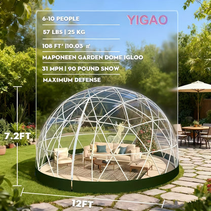 Tuinkas – Broeikas – Kweekkas – Serre – Foliekas – Ruimte voor 4-8 Personen – Transparant PVC met Versterkt ABS Frame