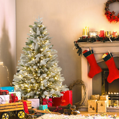 Kerstboom – Kunstkerstboom – Nepkerstboom – Decoratieboom – Winterboom – 225 cm Hoog – Met Ingebouwde LED Verlichting
