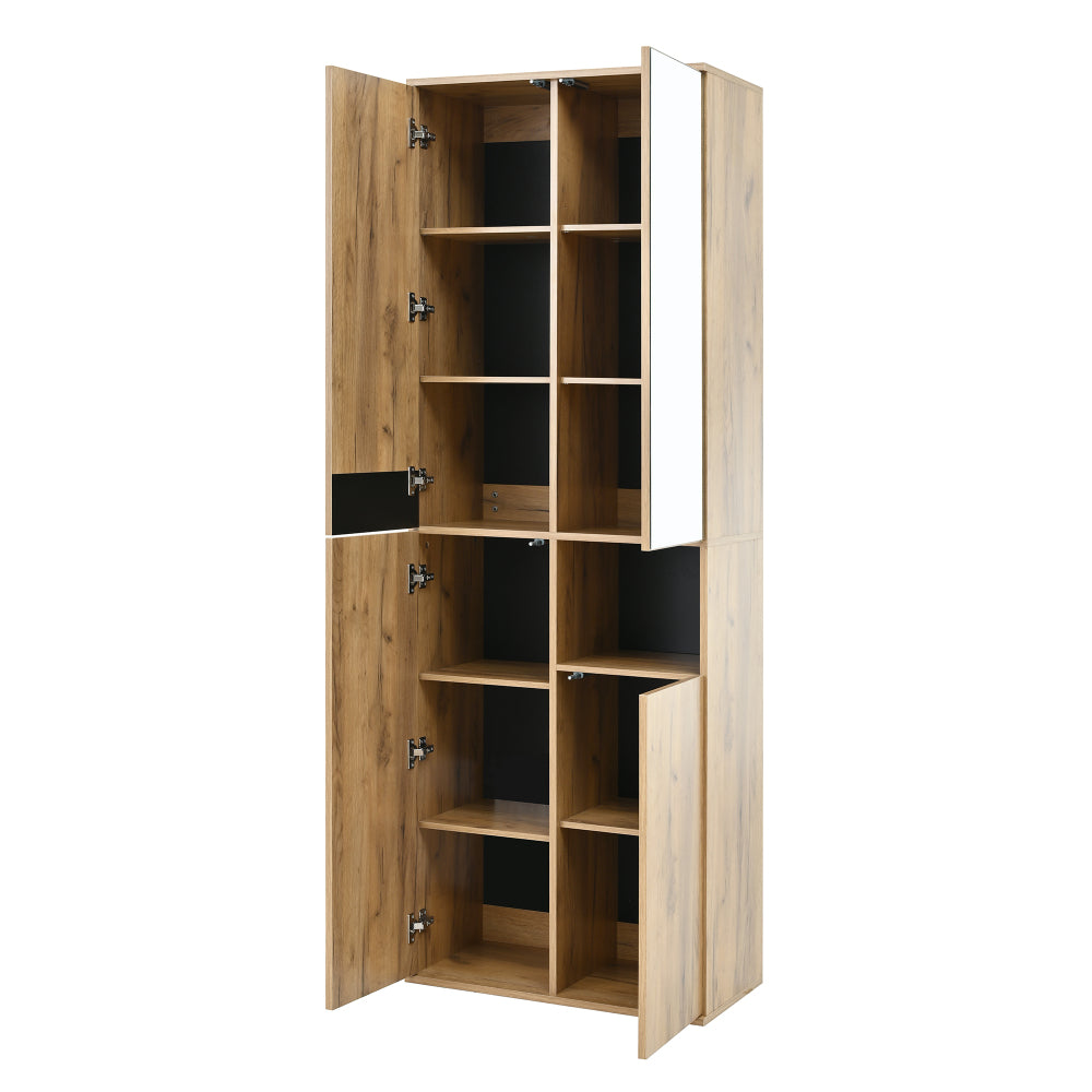 Opbergkast Hal – Schoenenkast – Kast Met Spiegel – Voorruimte Organizer – Smalle Kast – Compact 65x30 cm – Stevig Duurzaam Materiaal – Eenvoudig Te Monteren