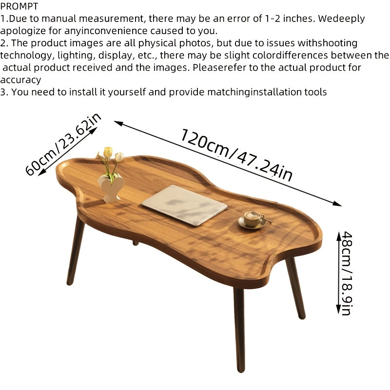 Salontafel – Koffietafel – Woonkamertafel – Bijzettafel – Theetafel – Walnoothout & Kunstboard – Modern Minimalistisch Design – Compact 120x60x48 cm