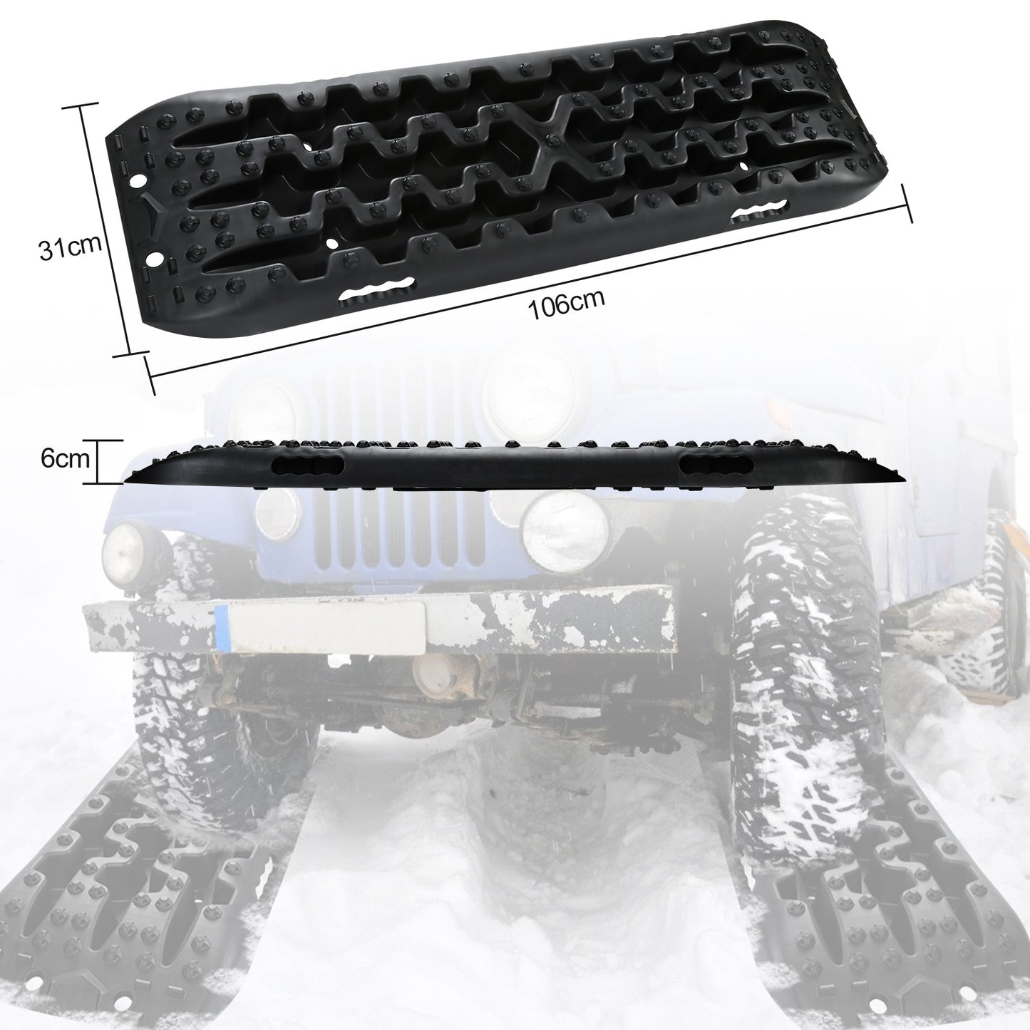 Zandplaten Set – Tractieplaten – Grip Matten – Rijplaten – Offroad Hulp – 3-delig Zonder Stand – Hoge Draagkracht Tot 10 Ton – Duurzaam Versterkt Nylon