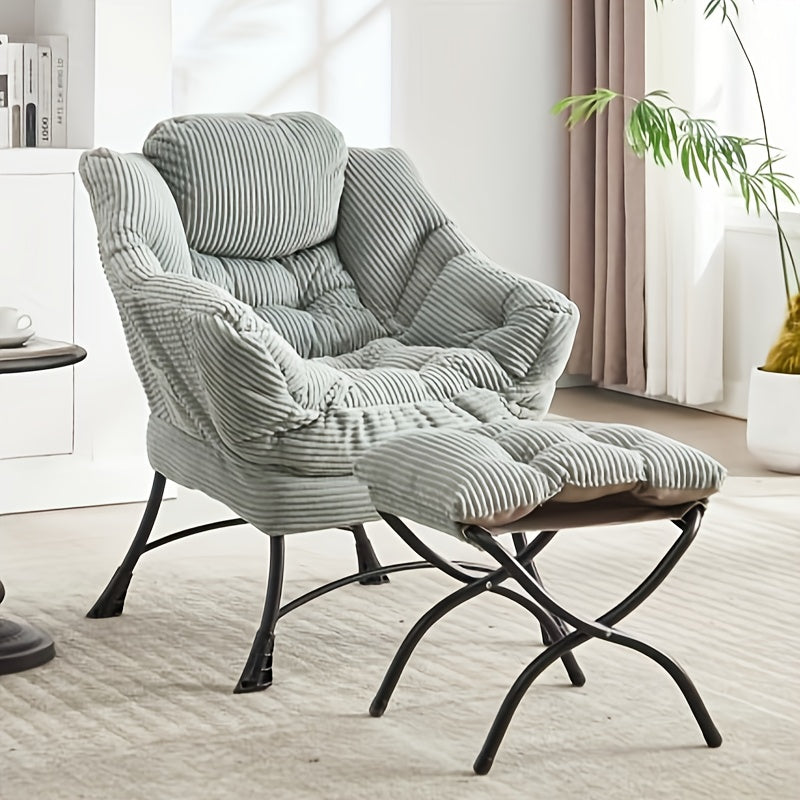 Ottoman Style Leisure Chairs, Modern Leisure Style Chairs with Armrests And Side Pockets, Cushioned Sofa Chairs with Footrests,  Space Reading Chairs,  Corner Chairs, Lounge Furniture, Small Space Seating, Armrest Chair, Cush