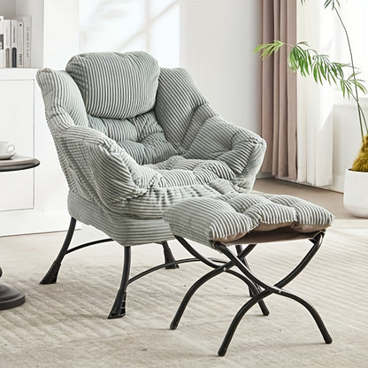 Ottoman Style Leisure Chairs, Modern Leisure Style Chairs with Armrests And Side Pockets, Cushioned Sofa Chairs with Footrests,  Space Reading Chairs,  Corner Chairs, Lounge Furniture, Small Space Seating, Armrest Chair, Cush