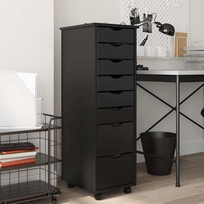 MOSS Solid Pine Wood Mobile Drawer Cabinet Suitable for Office, Bedroom, or Study - Mobile with Drawers, Wood, Space-Saving