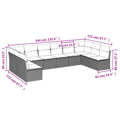 Loungeset – Loungesets – Tuinset – Tuinmeubel – Loungestoel – Beige en Grijs – Weerbestendig PE-Rattan – Waterdichte Opbergruimte
