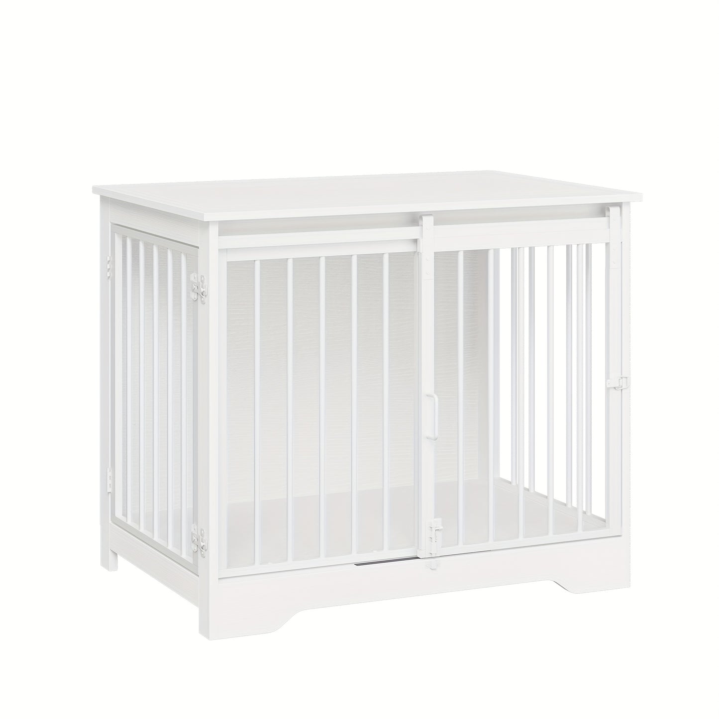 Hondenbench – Hondenkooi – Hondenbox – Hondenhok – Hondenren – Modern Wit MDF Hout – 2 Schuifdeuren – Geschikt Voor Kleine en Middelgrote Honden – Afmetingen 55x81x67,5 cm