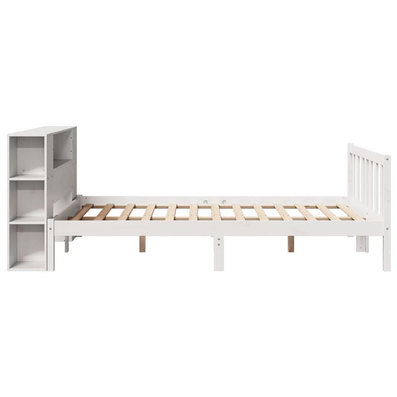 Bedframe – Platformbed – Ledikant – Slaapkamerbed – Bedombouw – Modern Design – 140x190 cm – Ruimtebesparend & Eenvoudige Montage – Stevig Massief Houten Frame – Wit