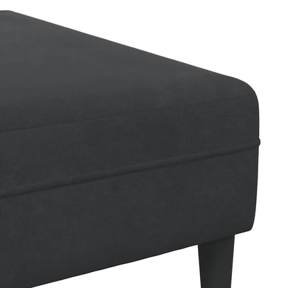 Velvet Bank – Fluwelen Sofa – Zitbank – Loungebank – Woonkamerbank – Gele Kleur – Inclusief Ottoman – Stevig Houten Frame