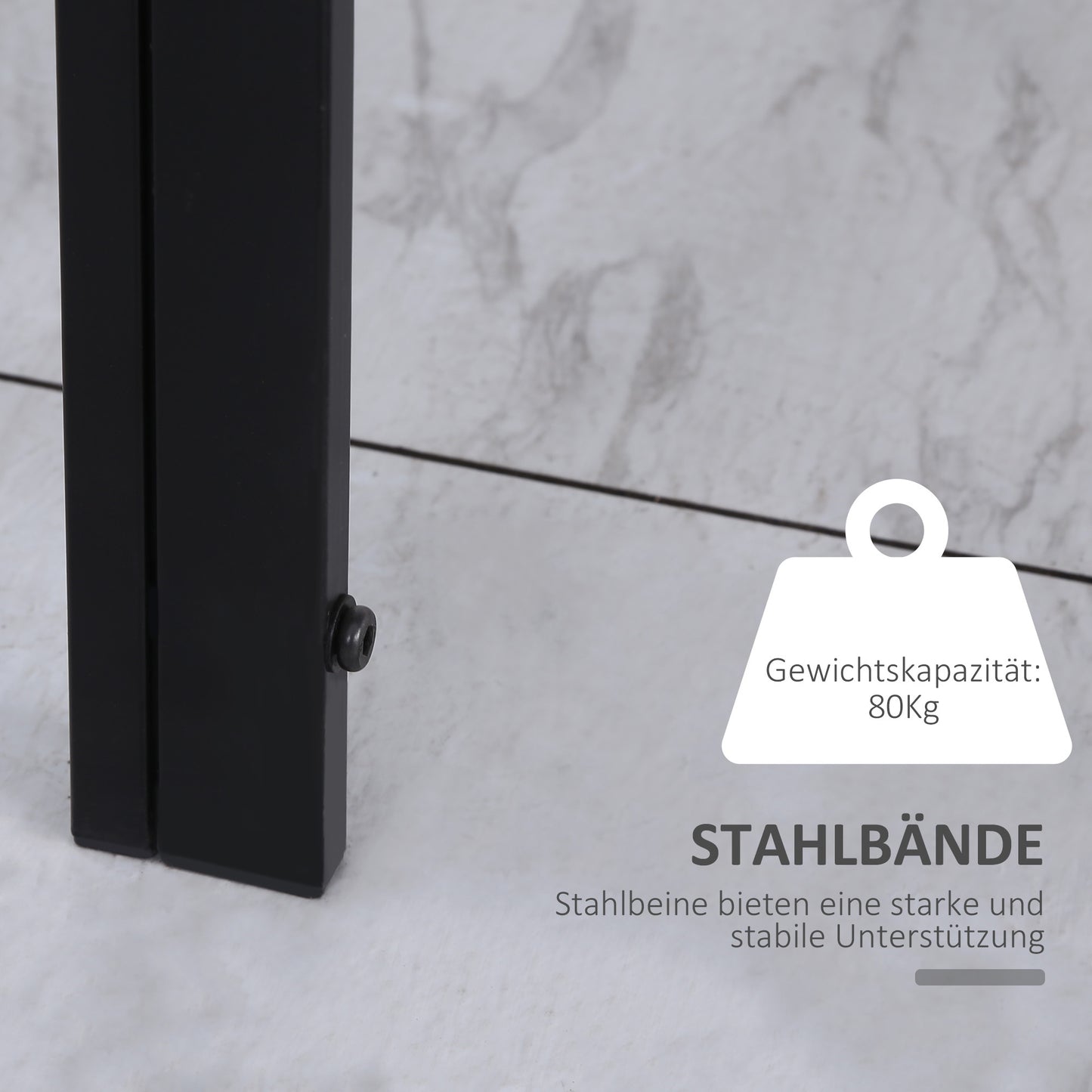Eettafel – Tafel – Keukentafel – Eetkamertafel – Meubel – Zwart – Modern Design – 120x60x75 cm – Stevig & Onderhoudsvriendelijk