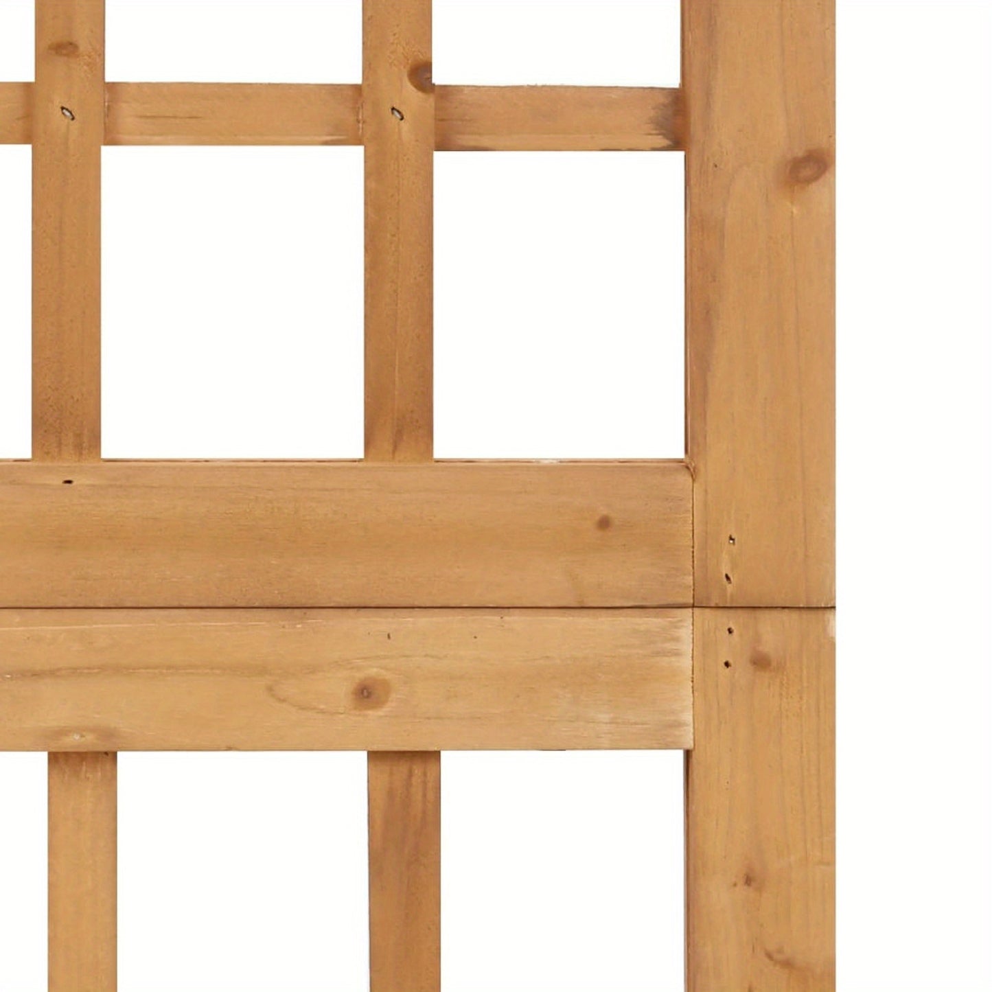 Houten Kamerscherm – Room Divider – Privacy Scherm – Ruimteverdeler – Plantenrek – Massief Vurenhout – 161 x 180 cm – 4 Panelen Inklapbaar – Warm Bruin
