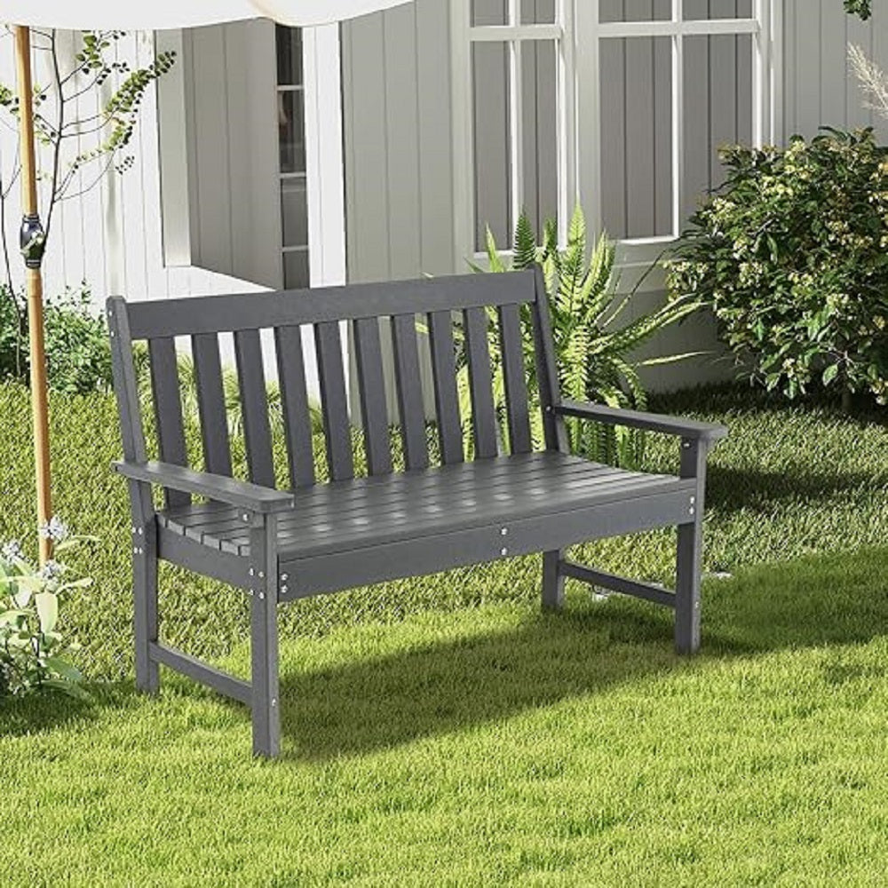 Tuinbank – Buitenbank – Terrasbank – Tuinmeubel – 2 Persoons Bank – Weerbestendig HDPE – Waterafvoer Lattensetje