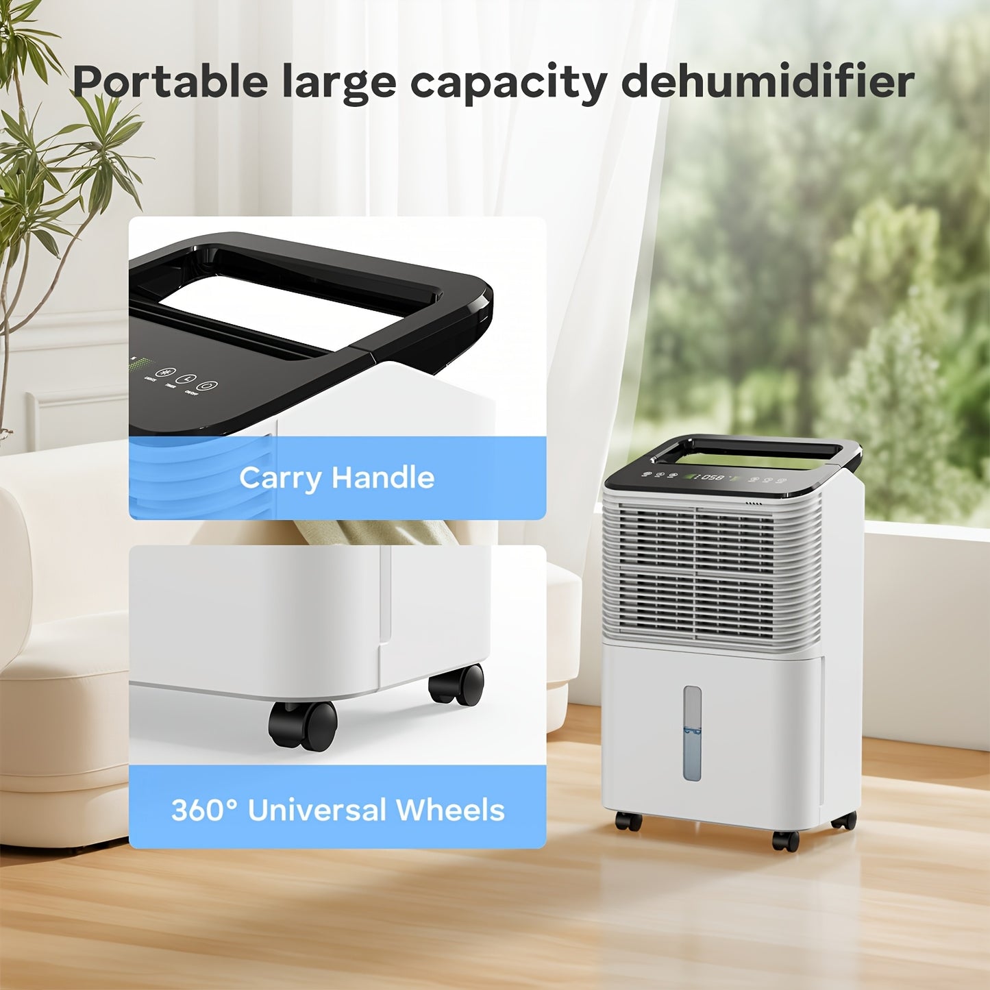 Luchtontvochtiger – Ontvochtiger – Vochtvreter – Dehumidifier – Vochtverwijderaar – 16L per dag – Ultra Stil Met Automatische Vochtigheidsregeling