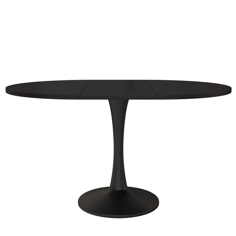 Uitbreidbare Ovale Tafel – Eettafel – Koffietafel – Werktafel – Tafeltje – Zwart MDF – 100-140 cm Lengte – Stevig Tot 100 kg