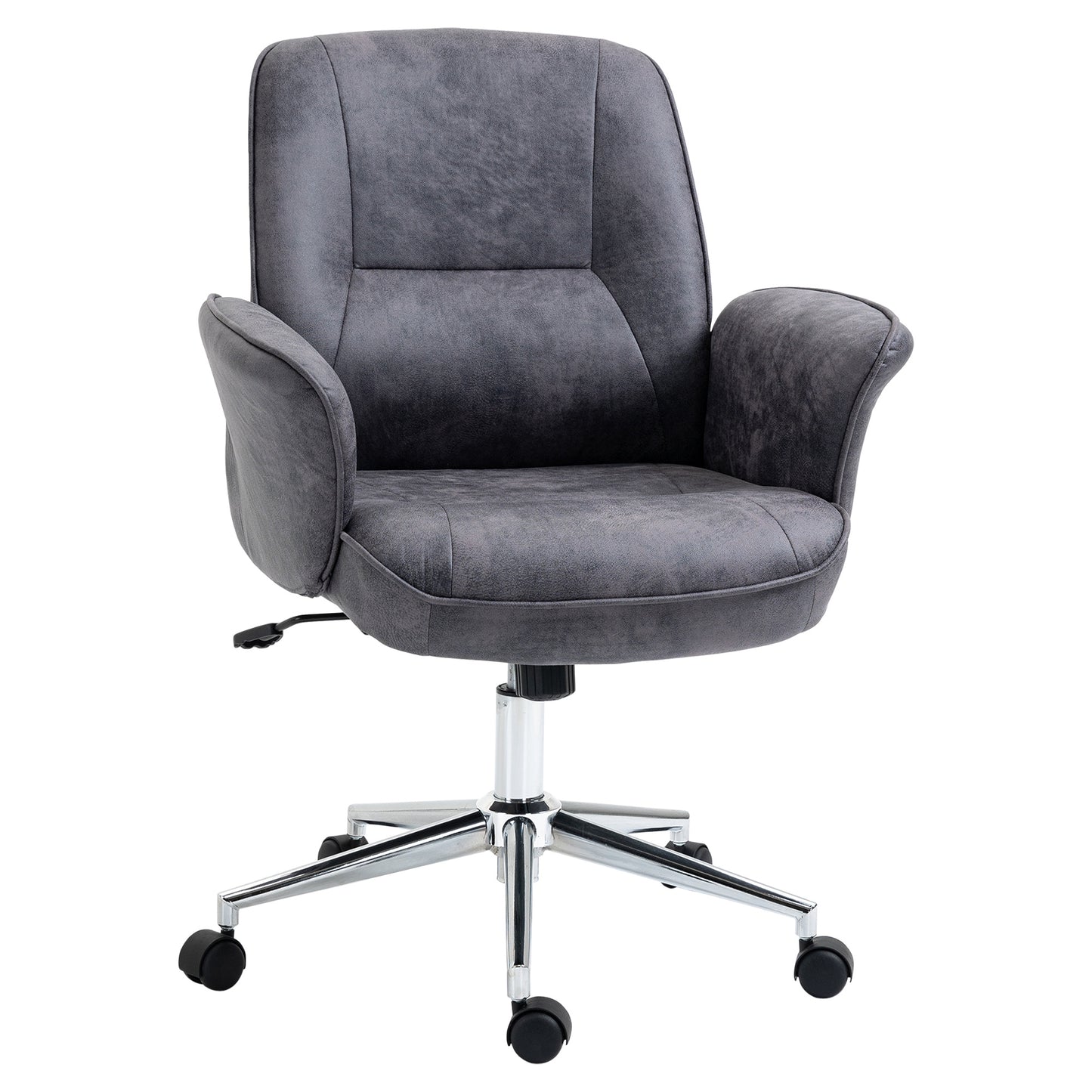 Bureaustoel – Office Chair – Draaistoel – Kantoorstoel – Bureau Stoel – Ergonomisch Design – Verstelbare Hoogte – Kantelfunctie – Microvezel – Maximaal 120 kg – Lichtgrijs – 67x69x92-102 cm