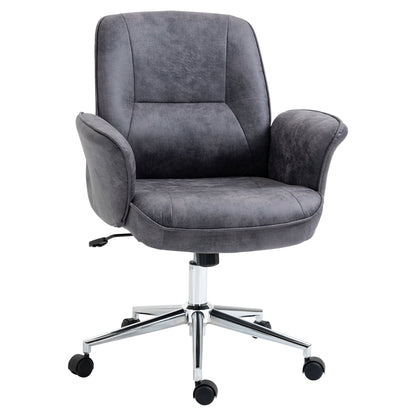 Bureaustoel – Office Chair – Draaistoel – Kantoorstoel – Bureau Stoel – Ergonomisch Design – Verstelbare Hoogte – Kantelfunctie – Microvezel – Maximaal 120 kg – Lichtgrijs – 67x69x92-102 cm