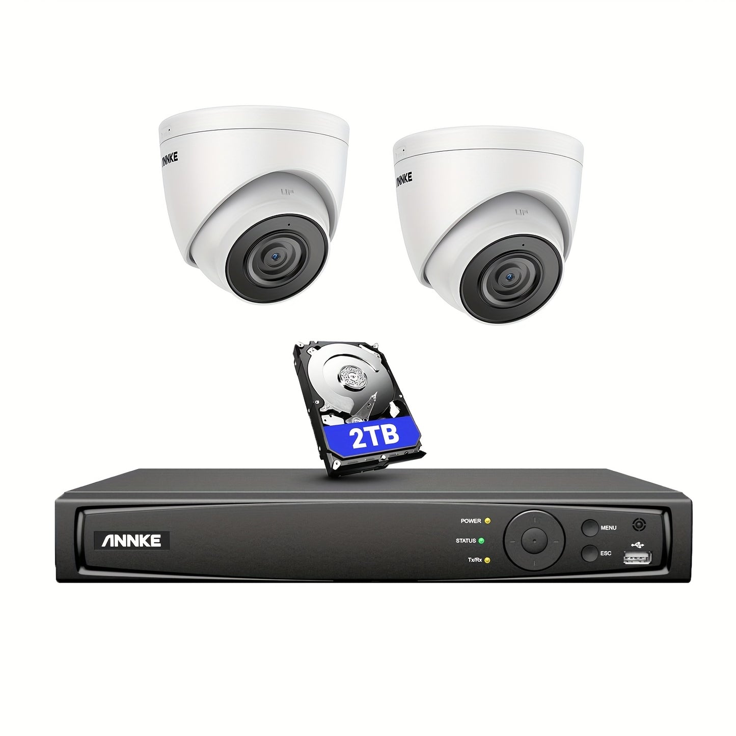 Beveiligingssysteem IP Camera – Bewakingscamera – CCTV Camera – Surveillance Camera – Camera Set – 6MP 3K Resolutie – Mens- en Voertuigdetectie – 2TB HDD – PoE Plug & Play