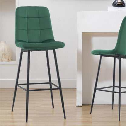 Velvet Fauteuils – Fluwelen Stoelen – Lounge Stoelen – Zacht Zitmeubilair – Gezellige Fauteuils – Set Van 2 – Groen – Houten Frame – Rugleuning Met Voetensteun