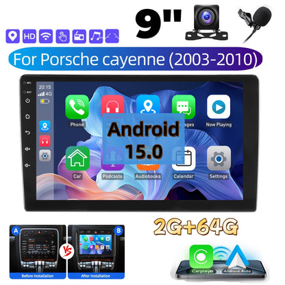 Autoradio – Navigatiesysteem – Multimedia Speler – Touchscreen Radio – Auto Entertainment – 9 Inch HD Scherm – Draadloos CarPlay – 2GB RAM + 64GB Opslag