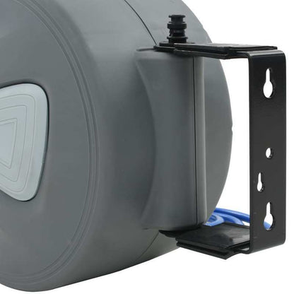 Automatische Luchtslangenspoel – Luchtslang Haspel – Oprolslang – Compressor Slang – Werkplaats Slang – 30 Meter Lengte – Automatisch Oprolmechanisme – Grijs