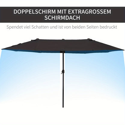Parasol – Tuinparasol – Balkonparasol – Terrasparasol – Stokparasol – Ovaal 460x270x240 cm – Weerbestendig Stof – Stevige Handgreep