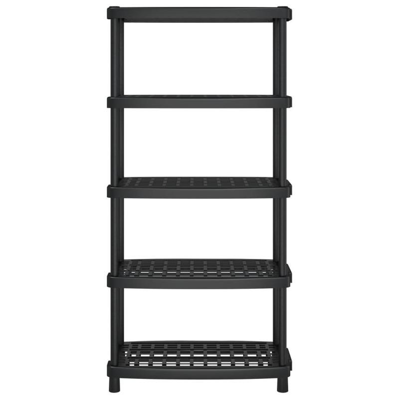 Opbergrek – Opbergrek – Stellingkast – Stellingrek – Rek – 5-laags – Zwart Polypropyleen – 93,5x45,5x194,5 cm – Duurzaam & Stijlvol