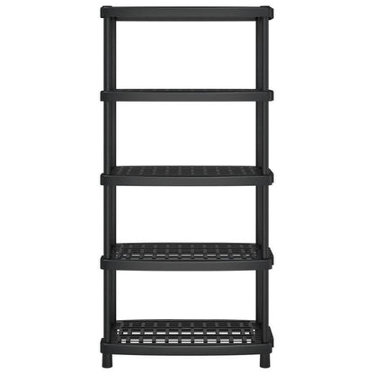 Opbergrek – Opbergrek – Stellingkast – Stellingrek – Rek – 5-laags – Zwart Polypropyleen – 93,5x45,5x194,5 cm – Duurzaam & Stijlvol