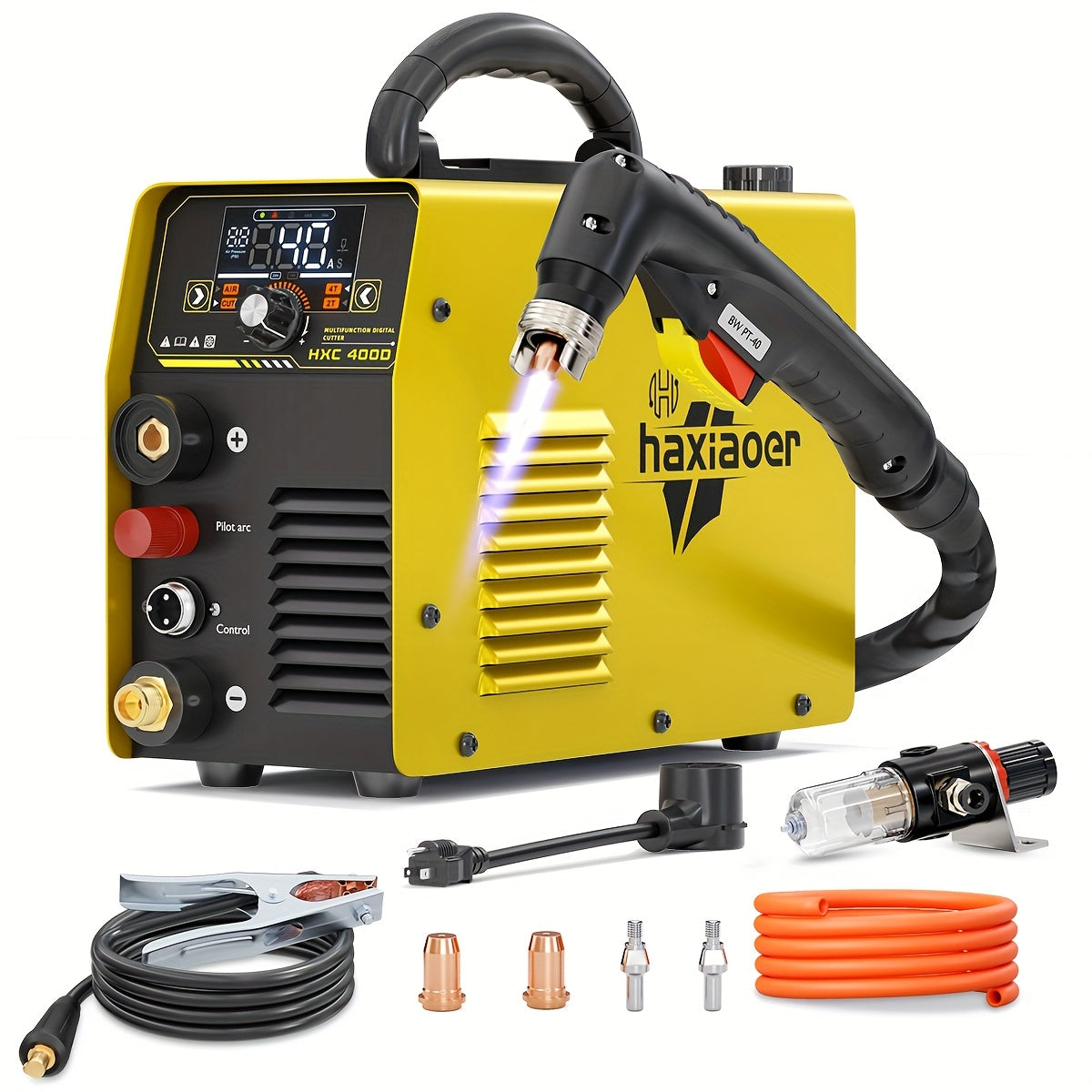 Plasmasnijder – Plasma Cutter – Metaalsnijder – Snijmachine – Lassersgereedschap – 220V – 40 Ampère – Low-frequency Non-Touch Pilot Arc – Groot LED-Display – Maximale Snijdikte 25 mm – IGBT Technologie