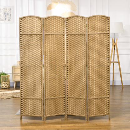 Kamerverdelers – Kamerscherm – Privacywand – Ruimteverdeler – Scheidingswand – Natuurlijk Hout – 4-delig – Opvouwbaar Design
