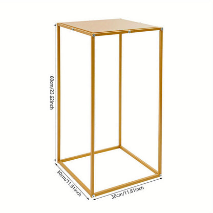 Wedding Flower Stand, Geometric Metal Flower Stand, Rectangle Flower Holder, Venue Decoration Setup, Tabletop Flower Arrangement, Rectangle Vase Stand, Rectangular Metal Frame, Heavy-Duty Stand, Rust-Resistant Metal