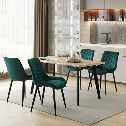 Eetkamerstoelen – Keukenstoelen – Stoelen Set – Zwarte Fluwelen Stoelen – Luxe Zachte Bekleding – Stevige Metalen Poten – Ergonomisch Design – Comfortabel Zitcomfort