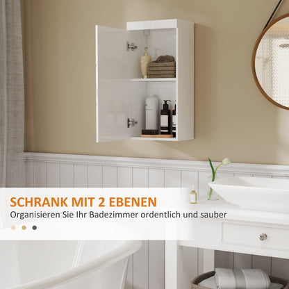 Badkamerkast – Badkamermeubel – Wandkast – Wastafelonderkast – Opbergkast – Wit – Tweedelig – Spaanplaat