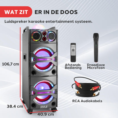 Bluetooth Speaker – Draagbare Speaker – Party Speaker – Bluetooth Speaker Met Wielen – Karaoke Speaker – 2000W Krachtig Geluid – Microfooninput & Disco Verlichting