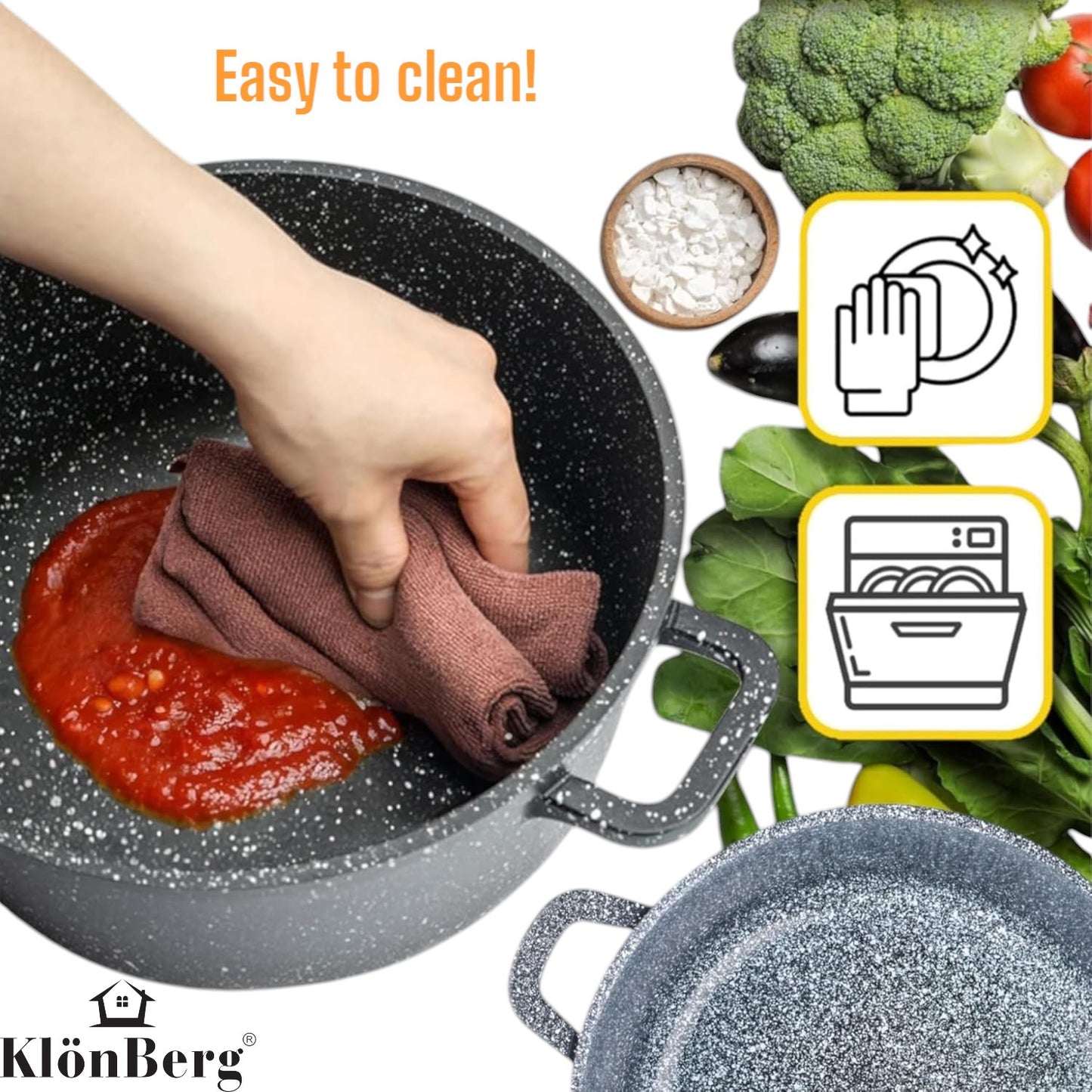 12-delige Kookset – Pannenset – Koekenpannen Set – Inductie Kookpannen – Non-stick Kookgerei – Aluminium – Keramische Antiaanbaklaag – Geschikt Voor Alle Kookplaten