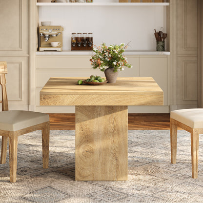 Eettafel – Tafel – Keukentafel – Vierkante Tafel – Eetkamertafel – 100x100 cm – Lichtbruin Hout – Stevig Dik Blad