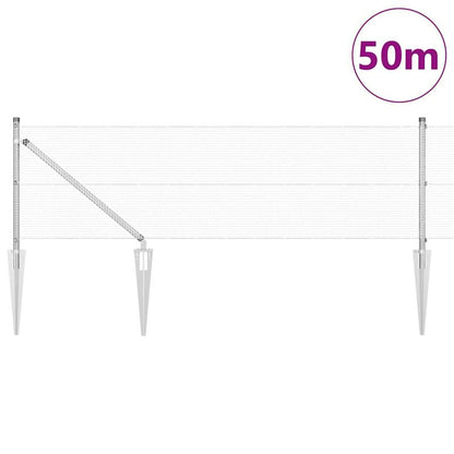 Metalen Omheining – Stalen Schutting – Buitenafscheiding – Metaalbarrière – Tuinafscheiding – Zilverkleurig – Weerbestendig – 50m x 0,5m Stevig Stalen Frame