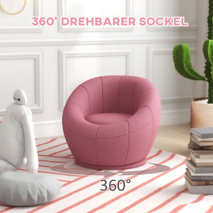 Mini Modern Armchair in Plush with Thick Padding, 60X56X48Cm, Pink