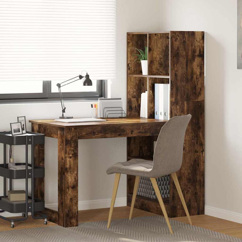 Bureau – Bureautafel – Computertafel – Werkplek – Studiebureau – Smoked Oak MDF – Veel Opbergruimte