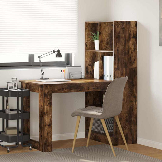 Bureau – Bureautafel – Computertafel – Werkplek – Studiebureau – Smoked Oak MDF – Veel Opbergruimte