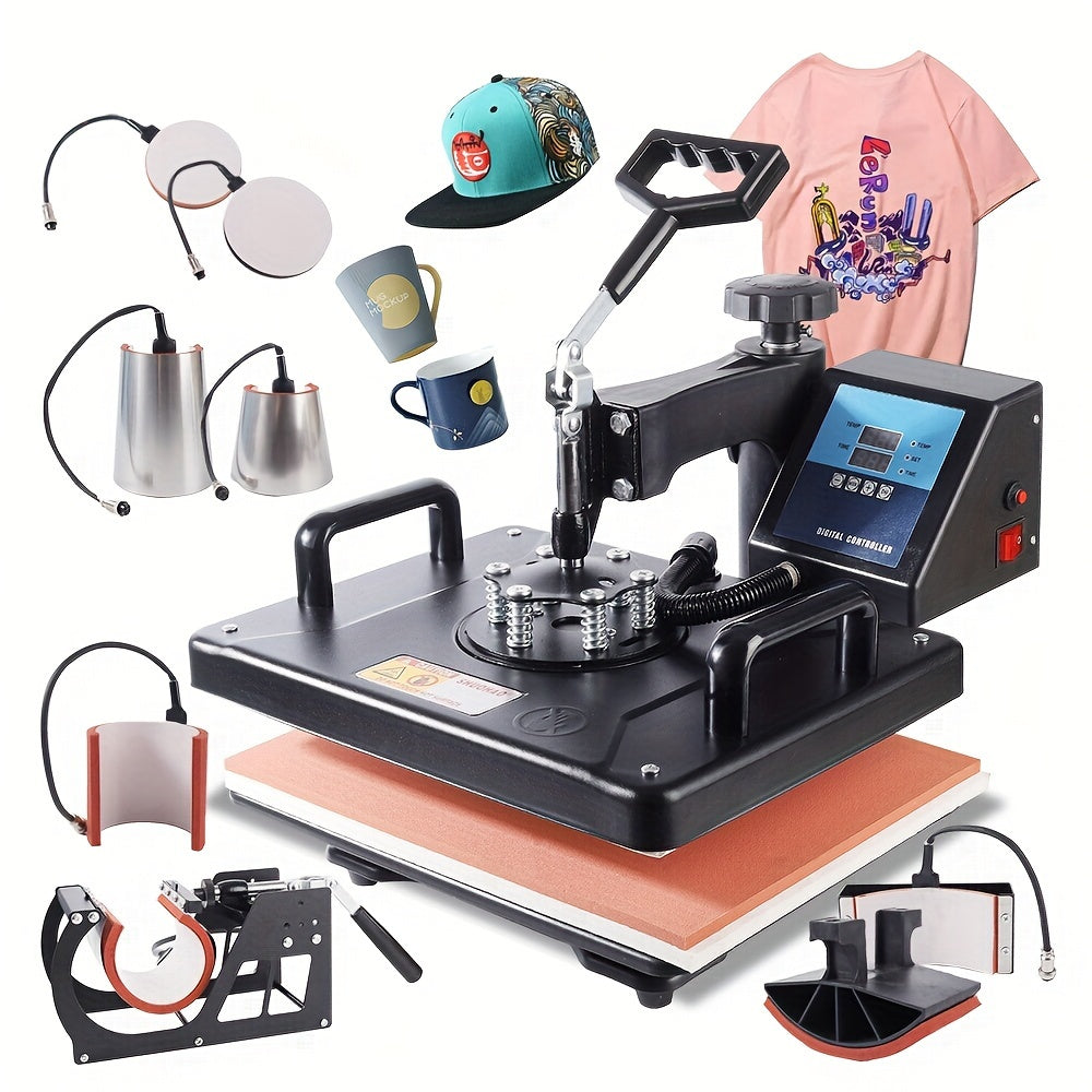 Heat Press Machine – Transferpers – Textieldrukmachine – Mokkenpers – Pettenpers – 1250W Verwarming – 29x38 Cm Persvlak