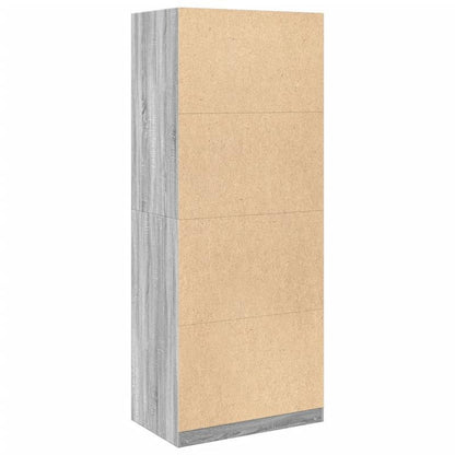 Kledingkast – Garderobekast – Kledingopberger – Dressoir – Opbergkast – Grijs Sonoma Eiken – Vrijstaand – Massief Hout – 80x50x200 cm