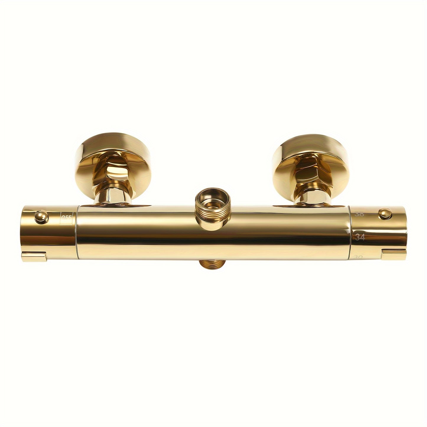 Goudkleurig Douchesysteem – Douche Set – Regendouche – Douchekolom – Thermostaatkraan – Antikalkfilter – 360° Draaibare Regendouche – Messing & Roestvrij Staal