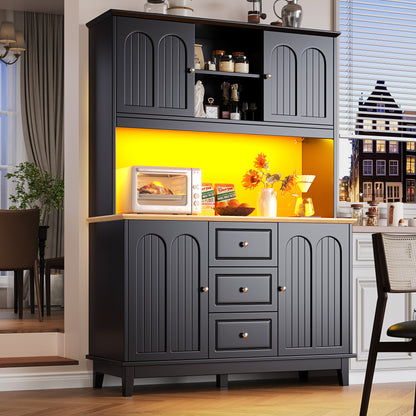 Kast – Opbergkast – Opbergrek – Wandkast – Stellingkast – Verstelbare 3-laags Kast – Anti-Kantelbeveiliging – Zwart MDF Metalen Constructie – 120x40x180 cm