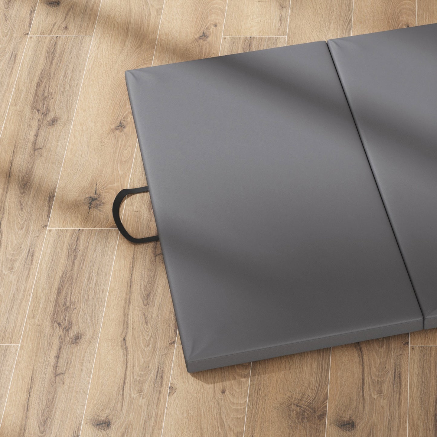 Gymmat – Fitnessmat – Sportmat – Yogamat – Oefenmat – 180x80x5 cm – Dikte 5 cm Hoogwaardig EPE Schuim – Opvouwbaar Met Handgreep – Grijs