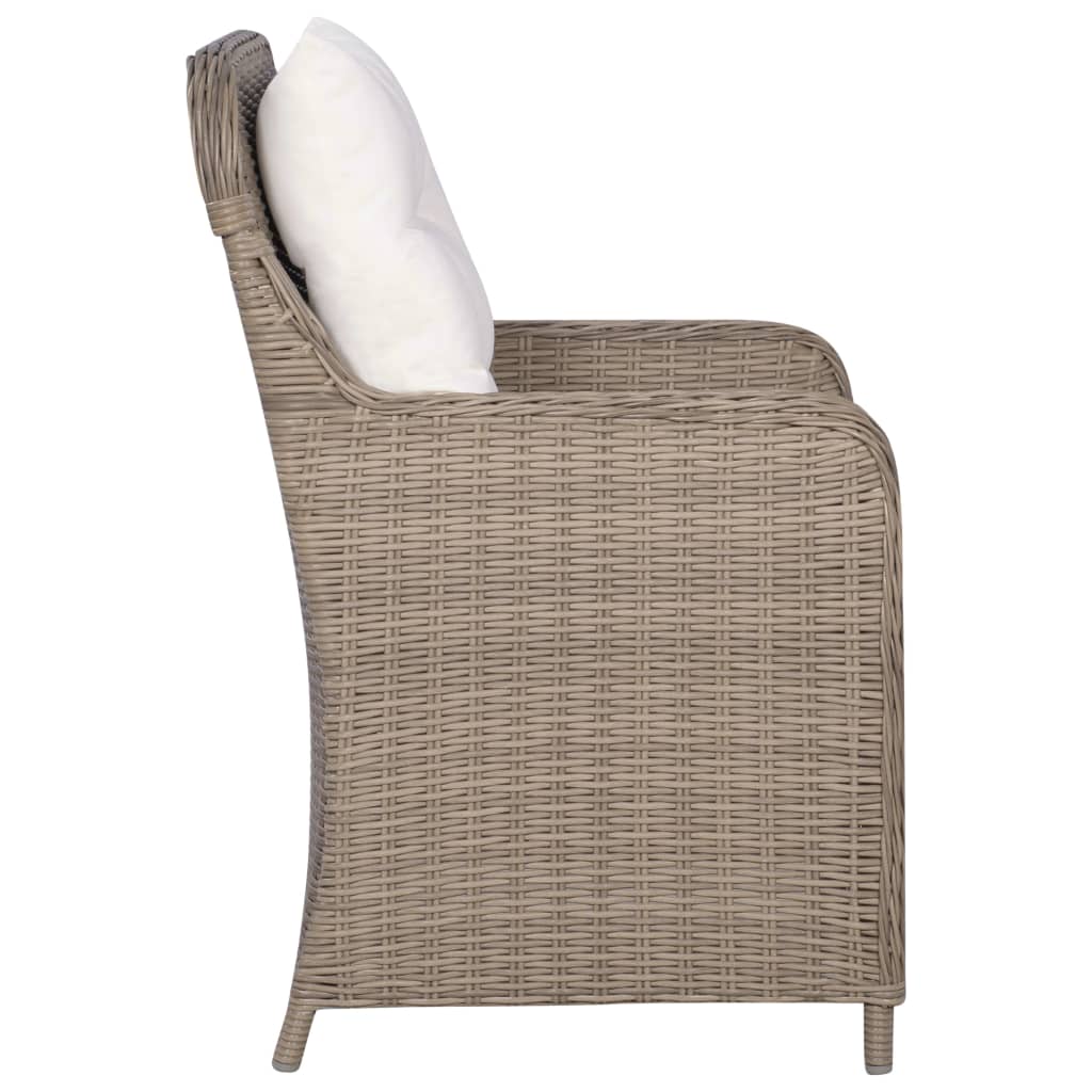 Tuinset – Loungeset – Zitgroep – Buitenmeubelen – Tuinmeubilair – Acaciahouten Tafel – Weerbestendige PE-Rattan Stoelen