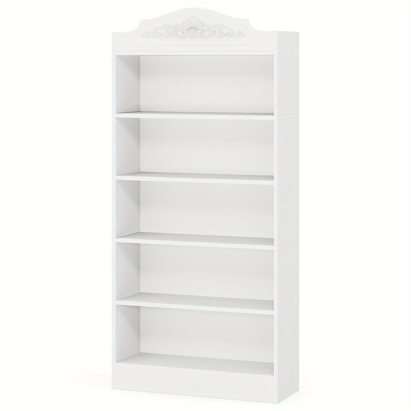 Boekenkast – Boekplank – Boekenrek – Opbergkast – Boekenschap – Slank en Ruim – 185 cm Hoog – 5 Stevige Planken – Houten Constructie – Wit