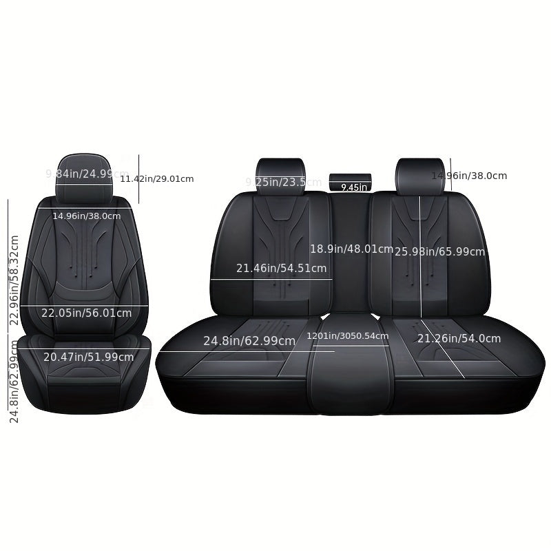 Autostoelhoezen – Stoelhoezen Auto – Zitbekleding Auto – Autostoel Bekleding – Universele Autostoelhoes Zwart – PU Leer – Comfortabele Sponsvulling – Eenvoudig Schoon Te Maken