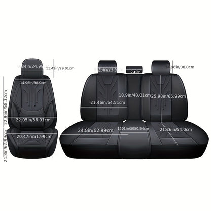 Autostoelhoezen – Stoelhoezen Auto – Zitbekleding Auto – Autostoel Bekleding – Universele Autostoelhoes Zwart – PU Leer – Comfortabele Sponsvulling – Eenvoudig Schoon Te Maken